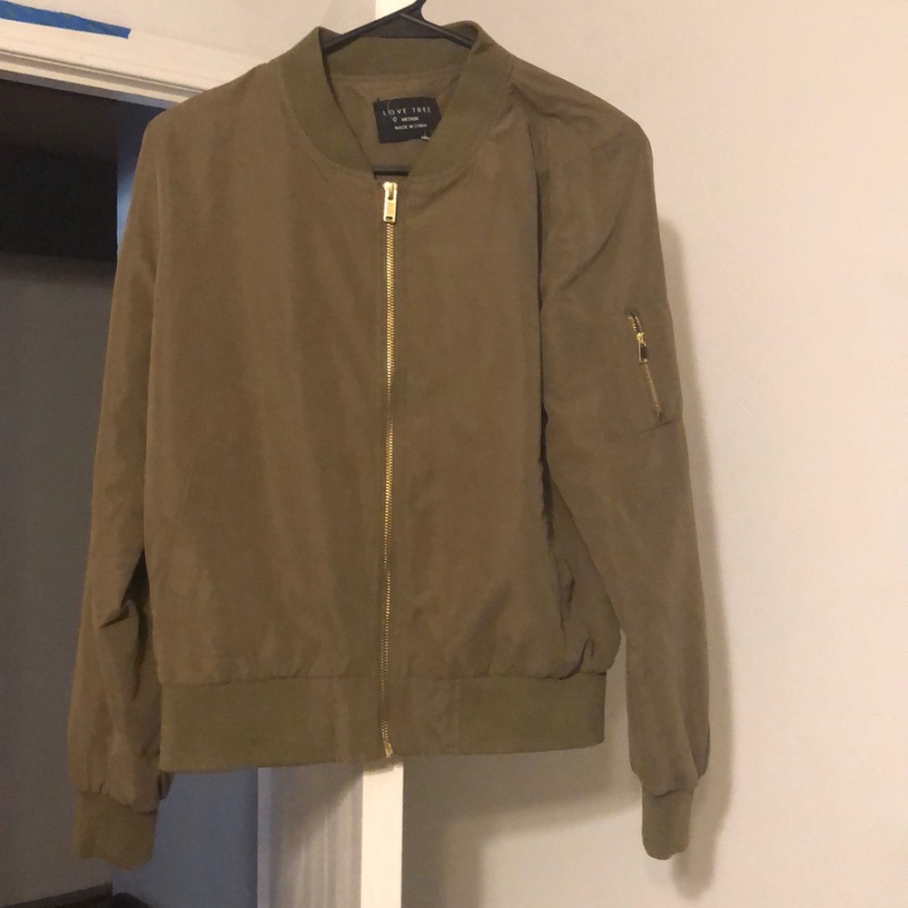 Olive green bomber jacket